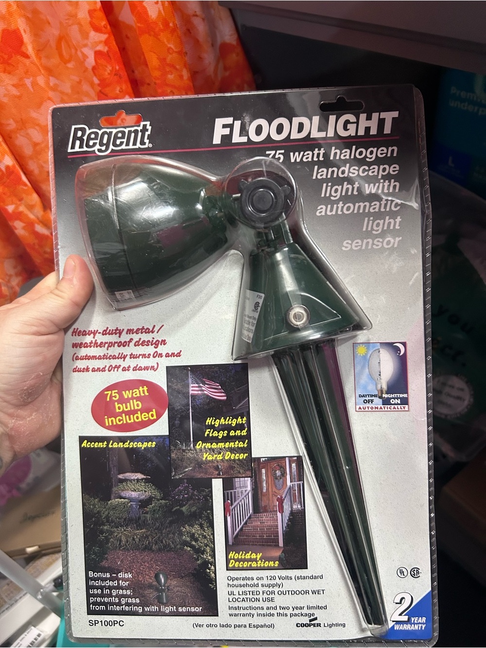 Green Floodlight with Motion Sensor - Green